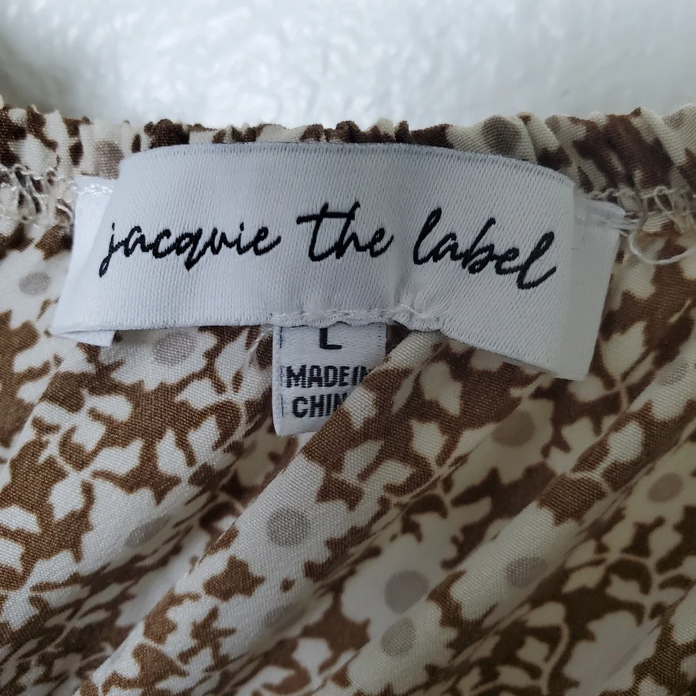 Jacquie The Label Women's Brown‎ Ditsy Floral Long Sleeve Midi Dress